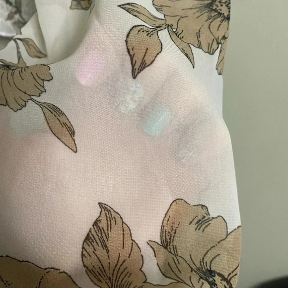 Rose & Olive Sheer Floral Crop Top Ruched Waist Peasant Sleeves New  Size Small - Picture 6 of 10